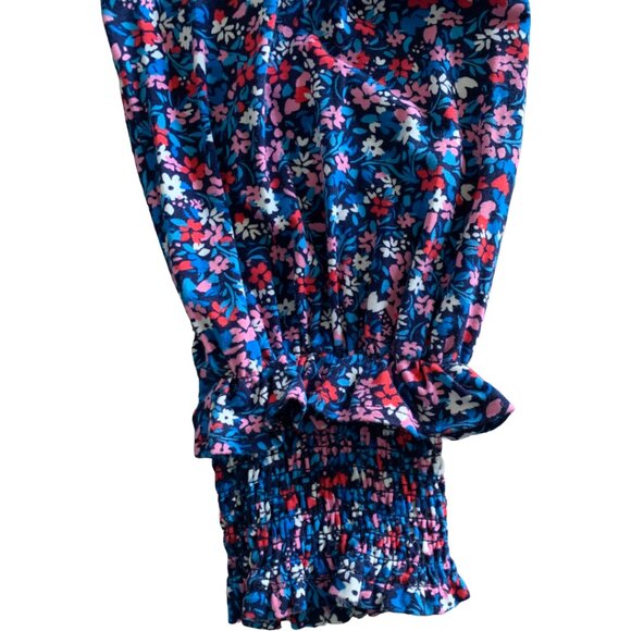 NWT DRAPER JAMES Womens' Blue Wispy Floral Kitty Knit Shift Dress XL - Picture 9 of 12